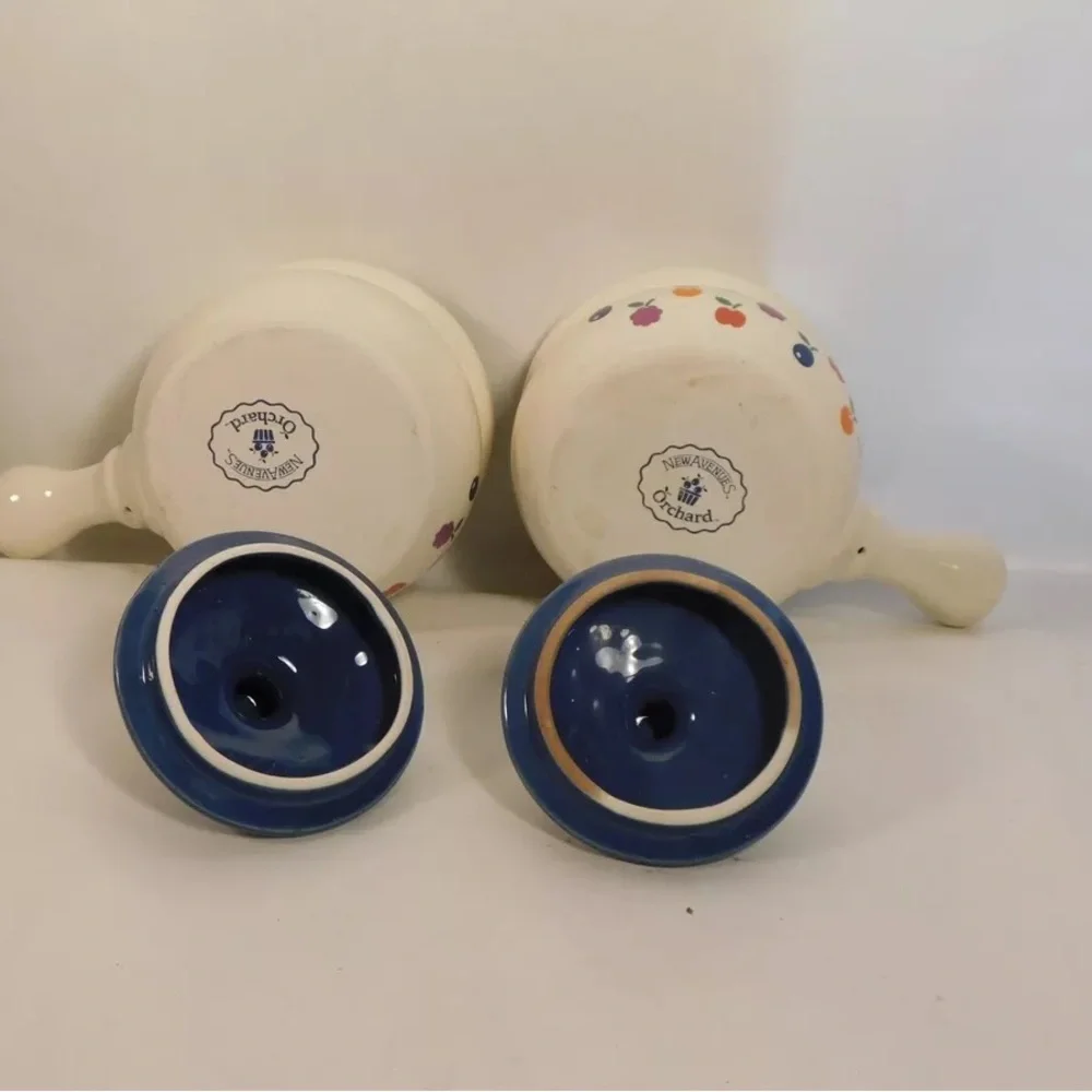 Vintage New Aventure ORCHARD Crock mid century 1984 RARE- Set of 4 pieces